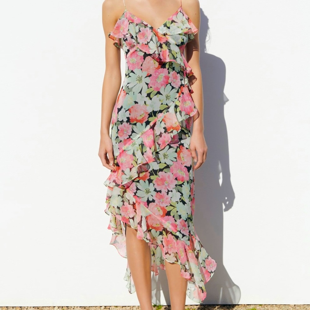 Ruffled Print Dress